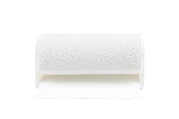 Image showing White paper towel roll with white background