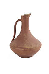 Image showing Ancient wine jug isolated on white background.