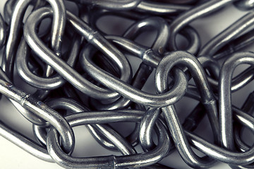 Image showing Metal chain parts background