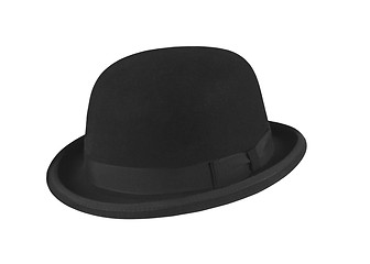 Image showing Black hat on the white background