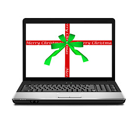 Image showing christmas laptop computer