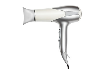 Image showing Gray hairdryer isolated on white