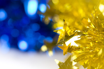 Image showing Blue and Gold Christmass background