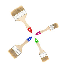 Image showing Paintbrush brushing paint