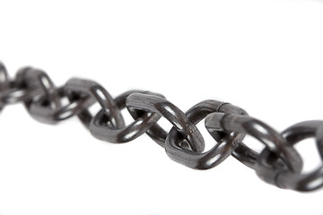 Image showing Metal chain parts isolated on white background.