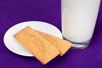 Image showing Milk and cookies