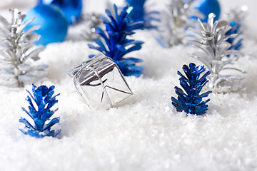 Image showing Silver and Blue Christmas background