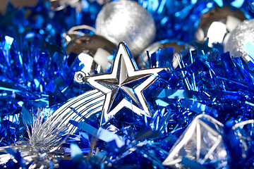 Image showing Christmas background with a closeup of a symbolic star