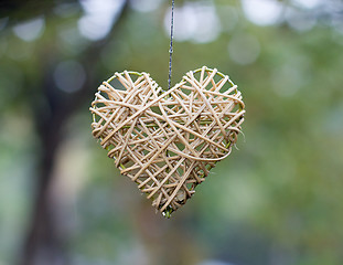 Image showing Wooden heart shaped figure