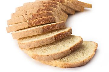 Image showing The sliced bread isolated on white background