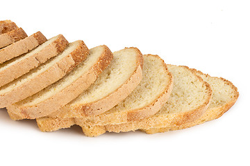 Image showing The sliced bread isolated on white background