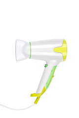 Image showing close up of a hair dryer on white background
