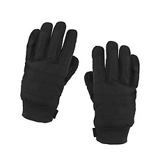 Image showing studio photo of black winter gloves