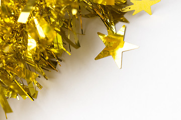 Image showing Gold abstract holiday lights background
