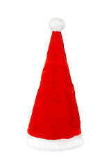 Image showing red Santa Claus hat on white background