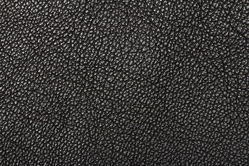 Image showing Black leather texture closeup.