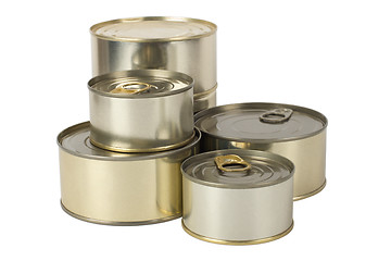 Image showing Tin cans isolated on white