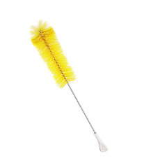 Image showing Yellow cleaning brush on white background