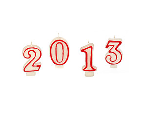 Image showing new year 2013 - candles isolated