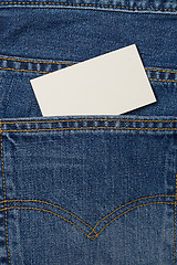 Image showing Blank card with copy space in a pocket