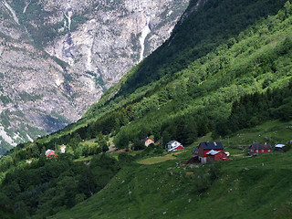 Image showing Mountain village in Scandinavia