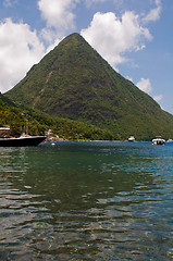 Image showing The Pitons in Saint Lucia