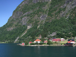 Image showing Town by the fjord in Norway