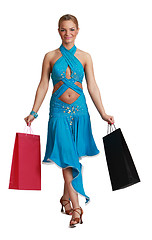 Image showing Woman with Shopping Bags