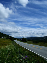 Image showing Straight summer road in Norway