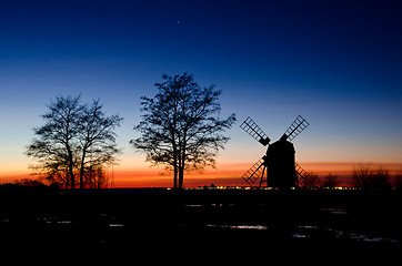 Image showing Windmill in sunset