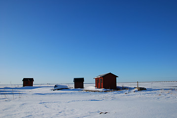 Image showing Fishermens old cabins