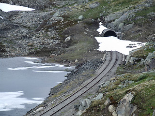 Image showing Blocked railway tunnel entrance