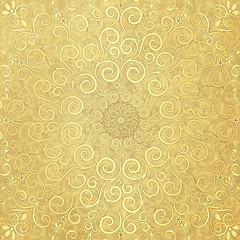 Image showing Old paper with gold  pattern