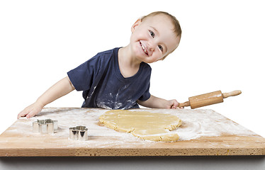 Image showing child making cookies