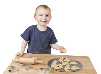 Image showing child making cookies