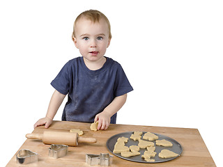 Image showing child making cookies