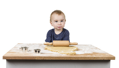 Image showing child making cookies