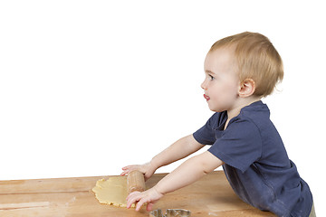 Image showing child making cookies