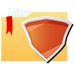 Image showing File folder protected by orange shield 