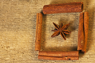 Image showing star anise and cinnamon