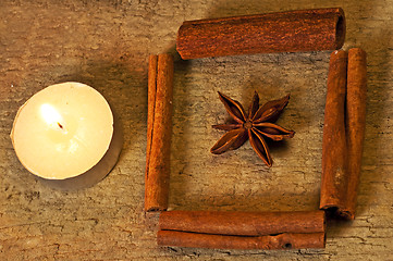 Image showing star anise and cinnamon