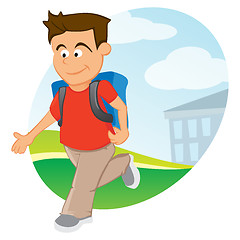 Image showing Boy with backpack