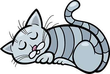 Image showing sleeping cat cartoon illustration