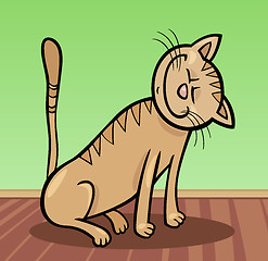 Image showing happy cat cartoon illustration