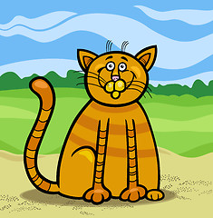 Image showing happy cat cartoon illustration