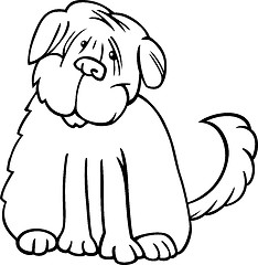 Image showing shaggy terrier cartoon for coloring
