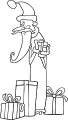 Image showing santa claus cartoon for coloring book