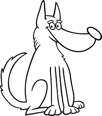 Image showing mongrel dog cartoon for coloring