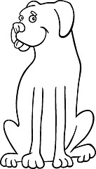 Image showing boxer dog cartoon for coloring book