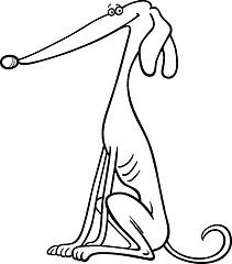 Image showing greyhound dog cartoon for coloring book